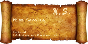 Miss Sarolta névjegykártya